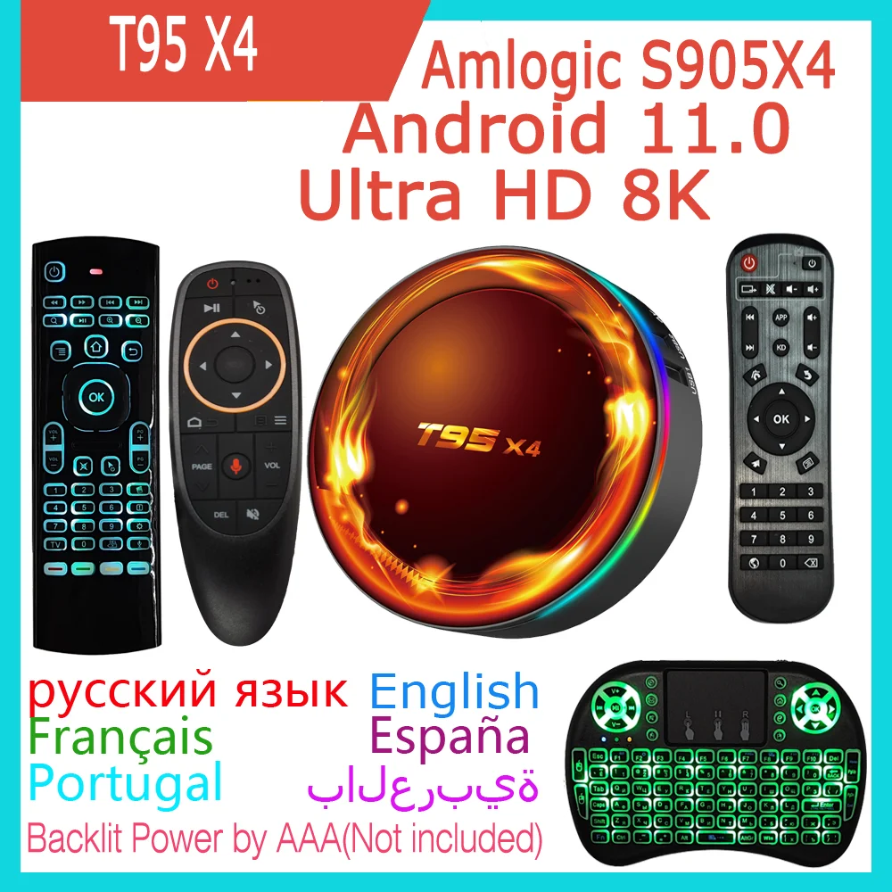Amlogic  ھ Ʈ TV ڽ, ȵ̵ 11.0, 8K HDR, 100M LAN,  , 2.4G, 5G, BT4.0 RAM, 4GB ROM, 32GB, 64GB, T95X4, S90